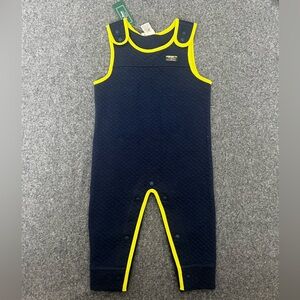 NWT L.L. Bean Baby Overalls in Navy and Yellow size 12-18 months